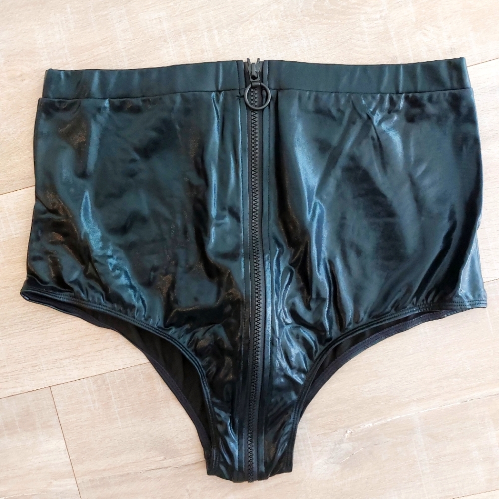 Lovehoney Plus Size Wet Look High-Waisted Panties - 1x/2x (Used for photoshoot)